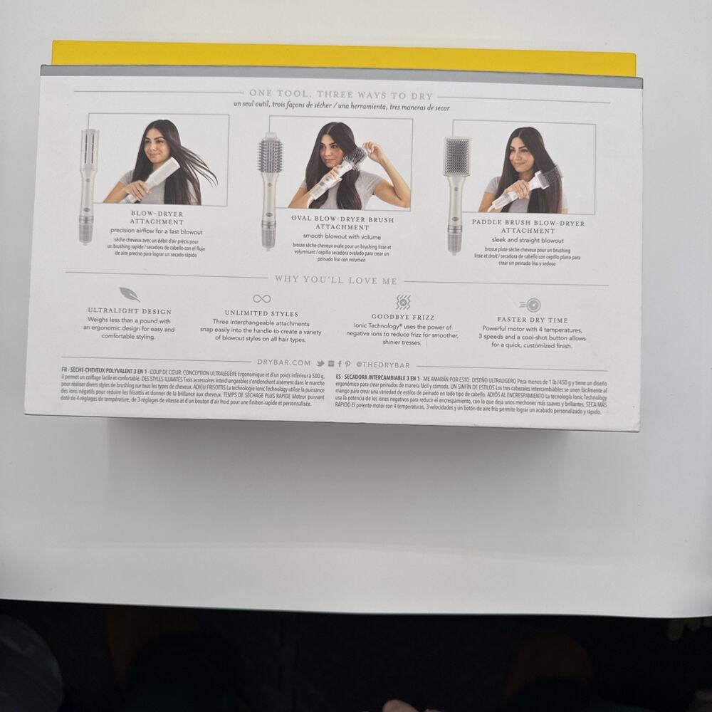 NEW Drybar Reserve 3-in-1 Interchangeable Blow Dryer White Professional - Picture 7 of 7
